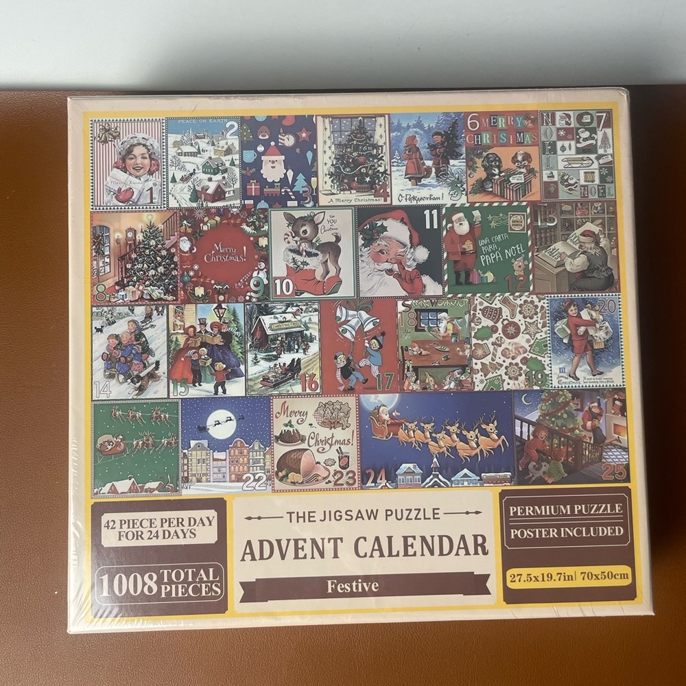 829. Holiday Advent Countdown Calendar to Christmas Jigsaw Puzzle 1008 Pieces